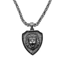 925 Sterling Silber Anhänger Löwe Löwenkopf + Königskette 3mm  089 / 081