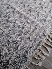 Teppich Baumwolle 140x200cm, schwarz-beige, gebraucht, Fischers Lagerhaus