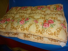 Vintage  Steppdecke  Tagesdecken Überwurf Schafschurwolle Top Rosendeko