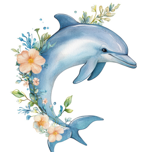 Wandtattoo aufkleber delphin - aufkleber,