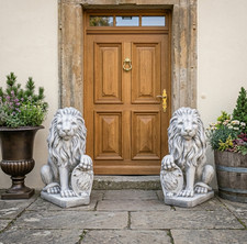 🔶 Steinfigur Löwen Paar