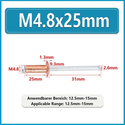 Niete kopf 4mm 2mm - niete, 2,4mm