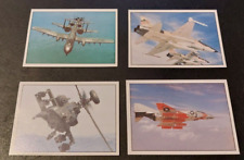 4 Sammelbilder Sticker Aufkleber Flugzeuge Hubschrauber Militär Kampfflugzeuge