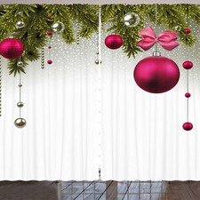 Weihnachten Rustikale Gardine Vivid Tannenzweigen Balls