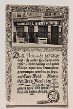 26198 AK Magdeburg Schillers Bierstuben als Urkunde gestalt. Breiter Weg 39 1938