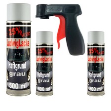 Haftgrund grau 3 x 500ml Spraydose Rostschutz Grundierung & Haltegriff Ludwiglac