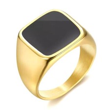Herren Ring Onyx schwarz 18K