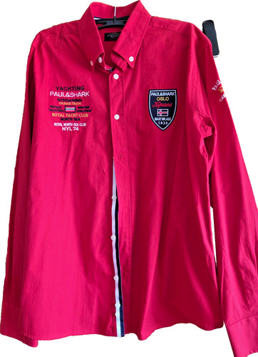 Paul shark hemd - rot, l