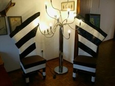 Esszimmer-Stühle Designer Hochlehner schwarz weiß rot bunt Kunst-Leder 2 zwei