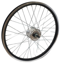 20 Zoll Vorderrad Laufrad mit Nabendynamo Alu Felge Hohlkammer 36 Loch, schwarz