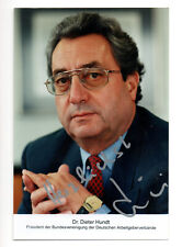 Dr. Dieter Hundt - Autogramm - Arbeitgeberpräsident