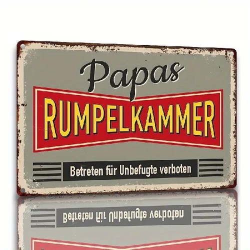 Blechschild papas rumpelkammer - blechschild,