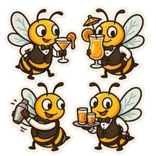 Biene Sticker Set Barkeeper