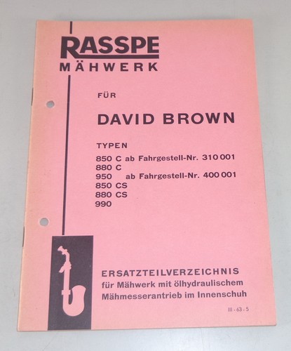 Teilekatalog rasspe mähwerk - teilekatalog,