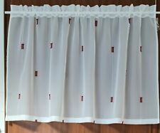 Gardine Scheibengardine Bistrogardine creme bordeaux Breite 126 cm Höhe 52 cm