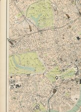 KARTE Teller 62 "Central London" aus dem Royal Atlas of England & Wales 35 cm x 46