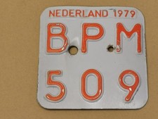 NUMMERNSCHILD NIEDERLANDE 1979