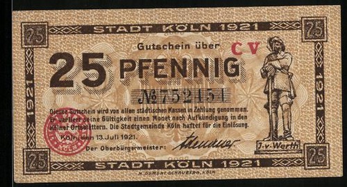 Notgeld köln 1921 25 - 1921,,