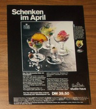 Seltene Werbung ROSENTHAL studio-haus HOLMEGAARD Vier-Jahreszeiten-Glas 1981