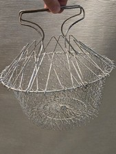 Vintage Draht-Siebkorb / Klappsieb – Metall – ca. 22 cm – Nudelsieb Frittierkorb