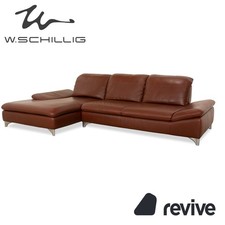 Willi Schillig Taoo Leder Ecksofa Braun Kastanie manuelle Funktion Sofa Couch