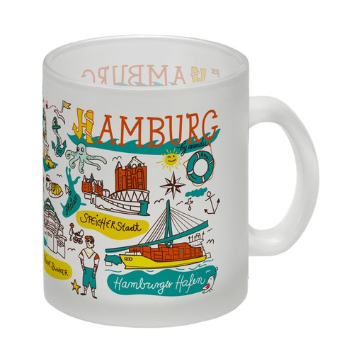 Hamburg wimmelbild glas tasse - glas,