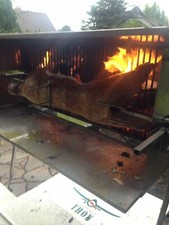 Großer 100 cm Spanferkel-Grill, Lamm-Grill,Hänchen-Grill, komplett aus Edelstahl