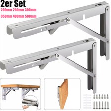 2er Set Klappkonsole Schwerlast Edelstahl belastbar bis 150Kg Klapptisch DE