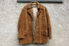 true vintage men wildleder jacke nussbraun leather jacket ranch cowboy