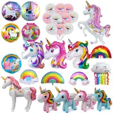 Einhorn Folienballon 3D Ballons Unicorn Regenbogen Airwalker Pony Pferd Kinder
