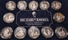 12 x 50 Dollar  Cook Islands   - 500 Years of America -     Silber   (Set #2) Ag