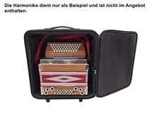 Alpenklang Harmonika Trolley-Bag schwarz mit Rollen Hartschale 4-reihig stabil