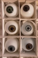 Glasauge braun blau grau Unikate mundgeblasen Halbfertige Glasaugen