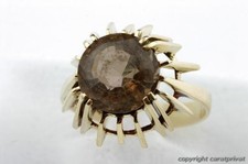 Topasring Rauchtopas 585 er 14K Gelb Gold Gr 57 18,2mm Top! #