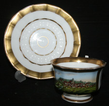 Biedermeier Ansichtentasse "