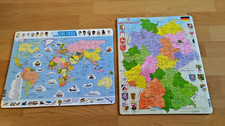 Rahmenpuzzle LARSEN 2 Puzzles Deutschland Bundesländer 70 Teile + Die Erde 107 T