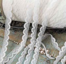 Spitzenband Spitzenborte milchweiß zum nähen Zierband Spitze Hochzeit Tüllspitze