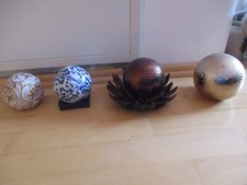 Deko Kugeln Garten 4 Stück plus 2 Schalen