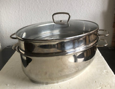Berndes ovaler Edelstahlbräter, inkl. Glasdeckel, Edelstahl, Bratentopf, Bräter