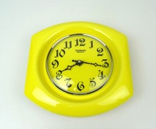  ORIGINAL MID CENTURY 70ER POP ART GELB KERAMIK VINTAGE WANDUHR VON DUGENA