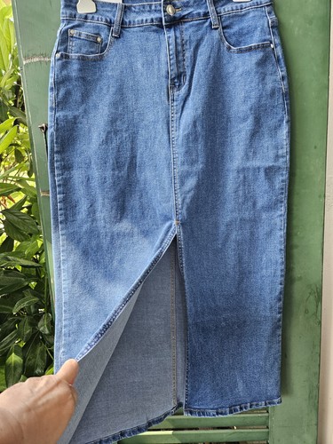 Maxi jeansrock mit schlitz - jeansrock,