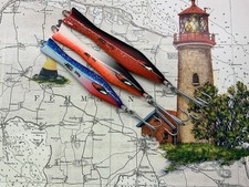 pilker set norwegen 3 Spitzköpfe 300g 250g 200g UV Farben VMC Drillinge