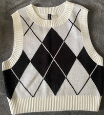 Pullunder für Mädchen Gr. XS  weiß/schwarz