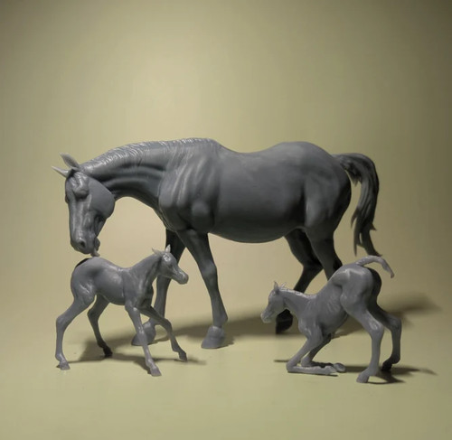 Mare with foals unpainted - mare,