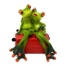 Dekofigur Spardose Froschpaar Reisen auf Koffer sitzend Formano Froschhausen