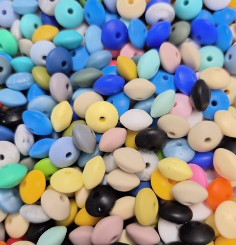 Silikonperlen linsen 12mm mix - silikonperlen,