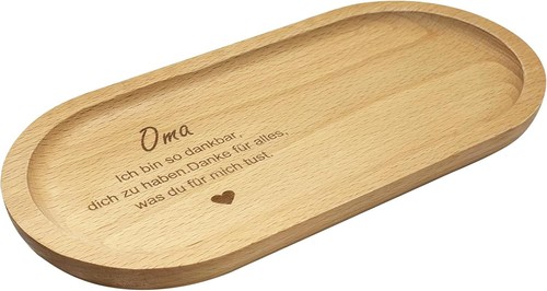 Holztablett oval 25x12 - oval,