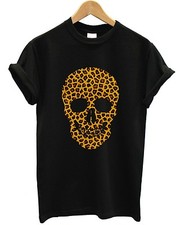 LEOPARDENMUSTER TOTENKOPF T-SHIRT HIP HOP TOP URBAN STREET STYLE DOPE HERREN DAMEN KID