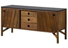 Sideboard Kommode 140 cm Mango Holz braun Granit Platte schwarz Massivholz Möbel