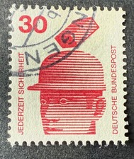 BRD 698 A RM schwarze 3-stellige Rü-Nr. 450  Rollenmarke Unfallverhütung 30 Pf 